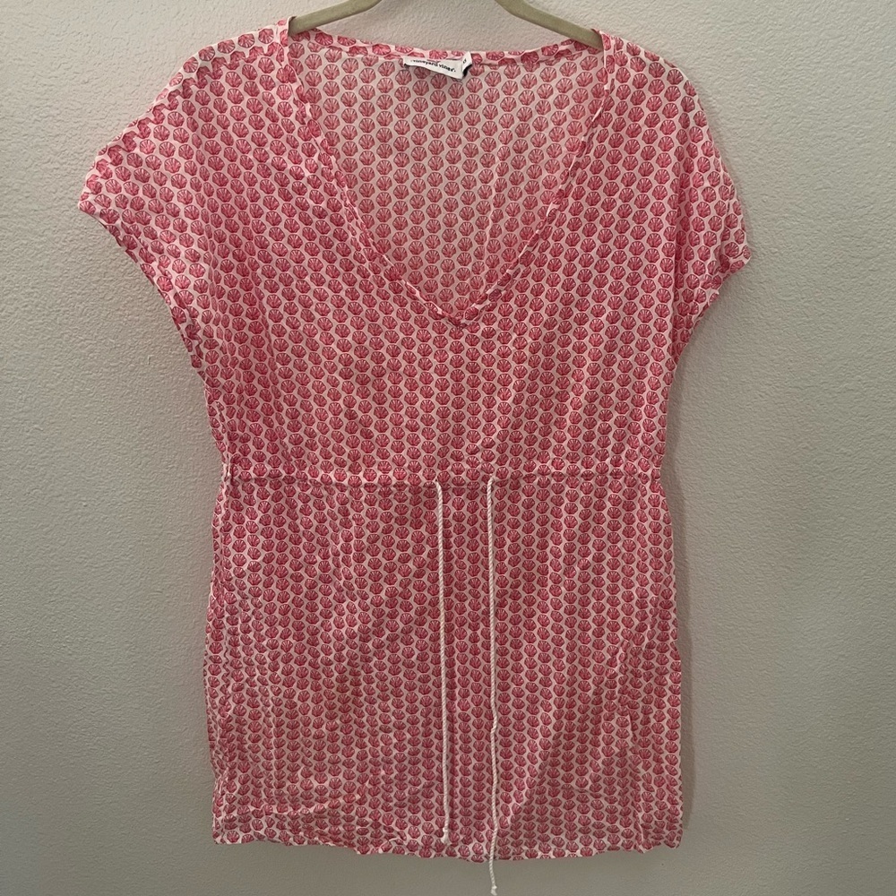 VINEYEARD VINES| PINK SEASHELL COTTON BATHING SUIT COVER DRESS